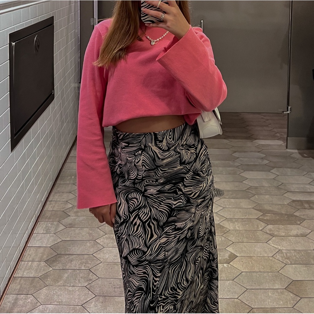 Animal print midi skirt